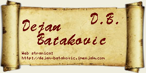 Dejan Bataković vizit kartica
